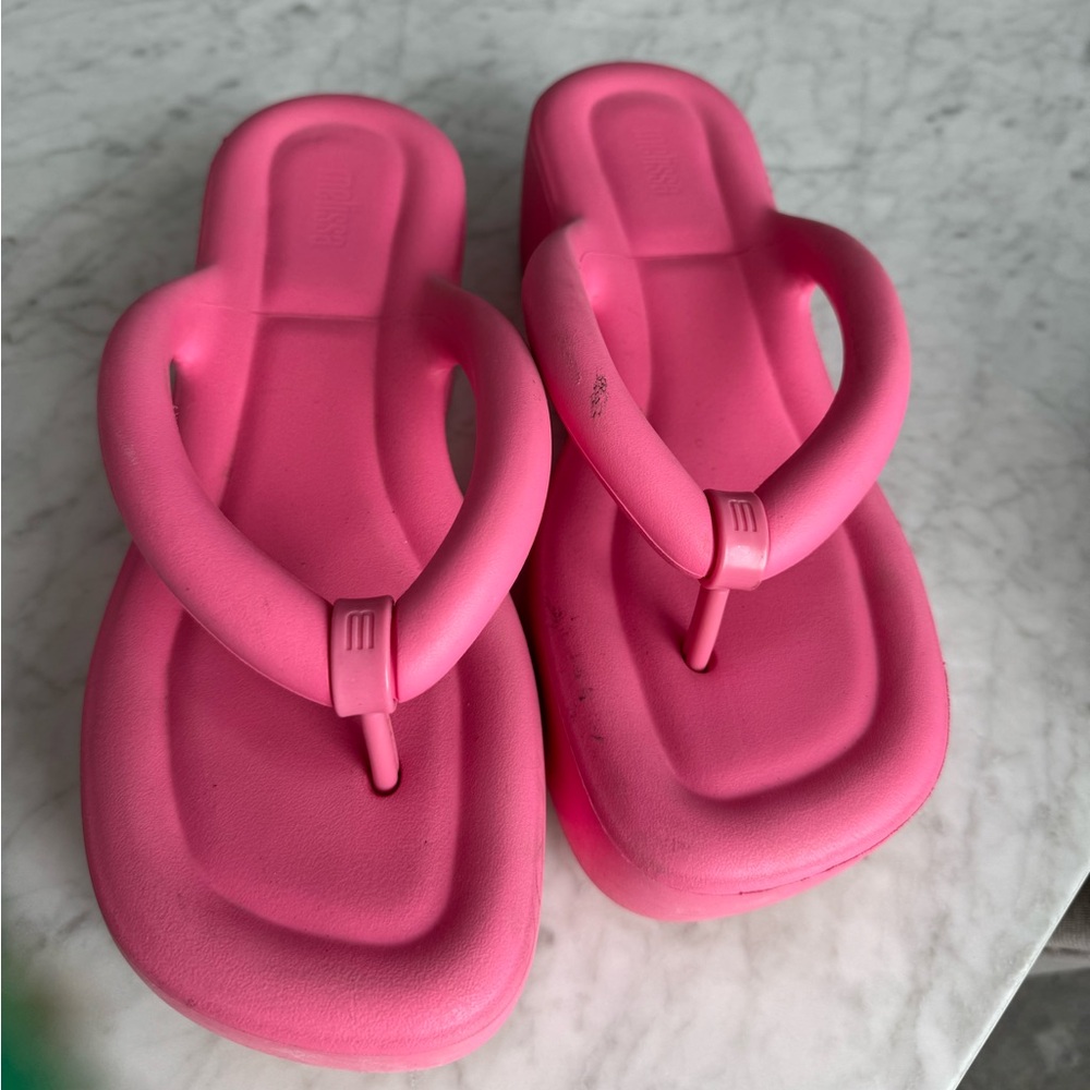 Genuine candy pink Melissa slippers